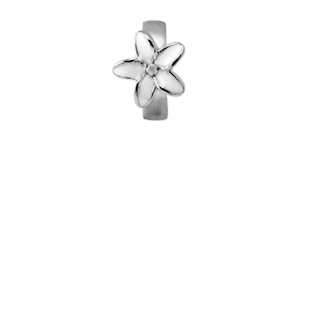 Christina Watches hvid emaljeret blomst sølv tubes / ring , 650-S24